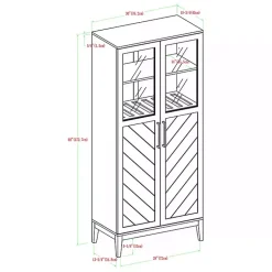 Kirklands Home Cabinets & Sideboards|Birch Chevron Wooden Storage Cabinet Tan