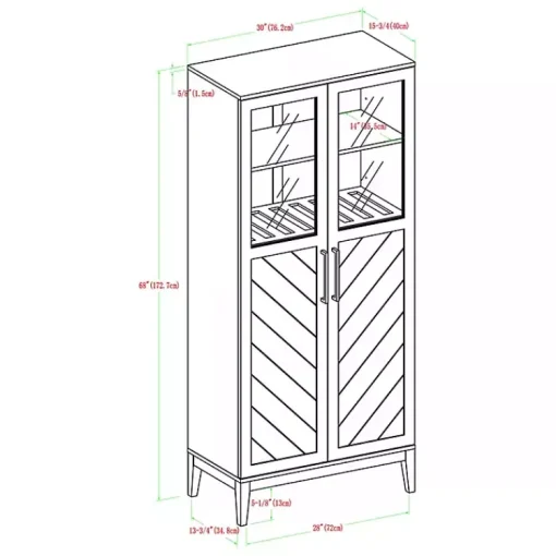 Kirklands Home Cabinets & Sideboards|Birch Chevron Wooden Storage Cabinet Tan