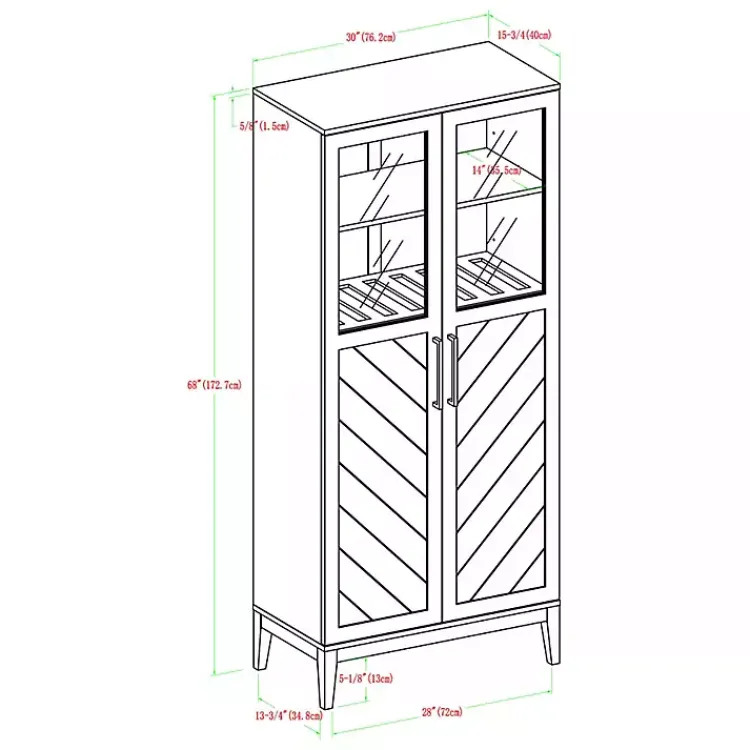 Kirklands Home Cabinets & Sideboards|Birch Chevron Wooden Storage Cabinet Tan