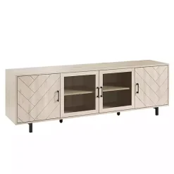 Kirklands Home Tv Stands & Media Consoles|Birch Wood Herringbone 4-Door TV Sd Tan