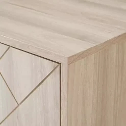 Kirklands Home Tv Stands & Media Consoles|Birch Wood Herringbone 4-Door TV Sd Tan