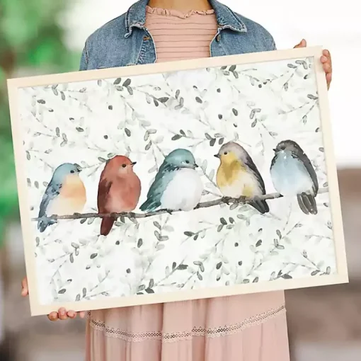 Kirklands Home Framed Art|Bird Friends on a Branch Framed Art Print