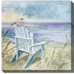 Kirklands Home Outdoor Wall Decor|Bird's Eye View II Outdoor Canvas Art Print Blue