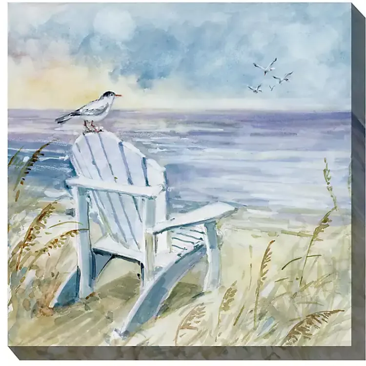 Kirklands Home Outdoor Wall Decor|Bird's Eye View II Outdoor Canvas Art Print Blue