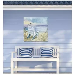 Kirklands Home Outdoor Wall Decor|Bird's Eye View II Outdoor Canvas Art Print Blue