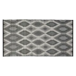 Kirklands Home Outdoor Rugs|Black & Gray Diamond Stripe Outdoor Area Rug, 4x6