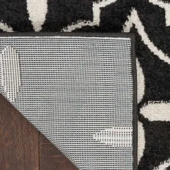 Kirklands Home Outdoor Rugs|Black & Ivory Quatrefoil Indoor/Outdoor Runner