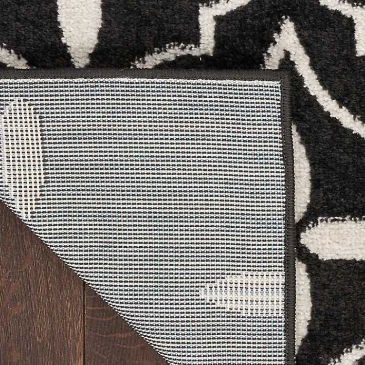 Kirklands Home Outdoor Rugs|Black & Ivory Quatrefoil Indoor/Outdoor Runner