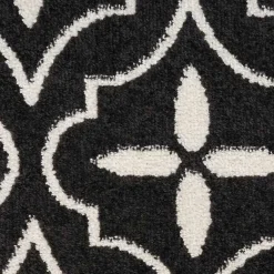 Kirklands Home Outdoor Rugs|Black & Ivory Quatrefoil Indoor/Outdoor Rug, 5x7