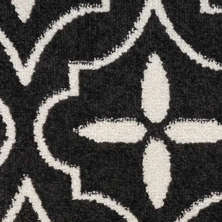 Kirklands Home Outdoor Rugs|Black & Ivory Quatrefoil Indoor/Outdoor Rug, 5x7
