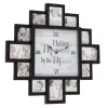 Kirklands Home Clocks|Black 12 Photo Frame Collage Clock