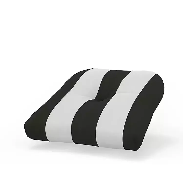 Kirklands Home Outdoor Cushions & Pillows|Black & White Awning Stripe Outdoor Chair Cushion