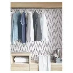 Kirklands Home Wall Murals & Wallpaper|Black & White Chevron Peel & Stick Wallpaper