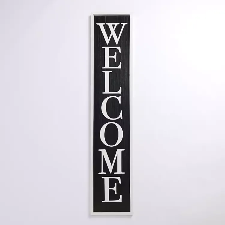 Kirklands Home Garden Decor|Black & White Framed Welcome Porch Board