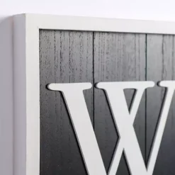 Kirklands Home Garden Decor|Black & White Framed Welcome Porch Board