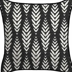 Kirklands Home Outdoor Cushions & Pillows|Black & White Geometric Leaves Outdoor Pillow