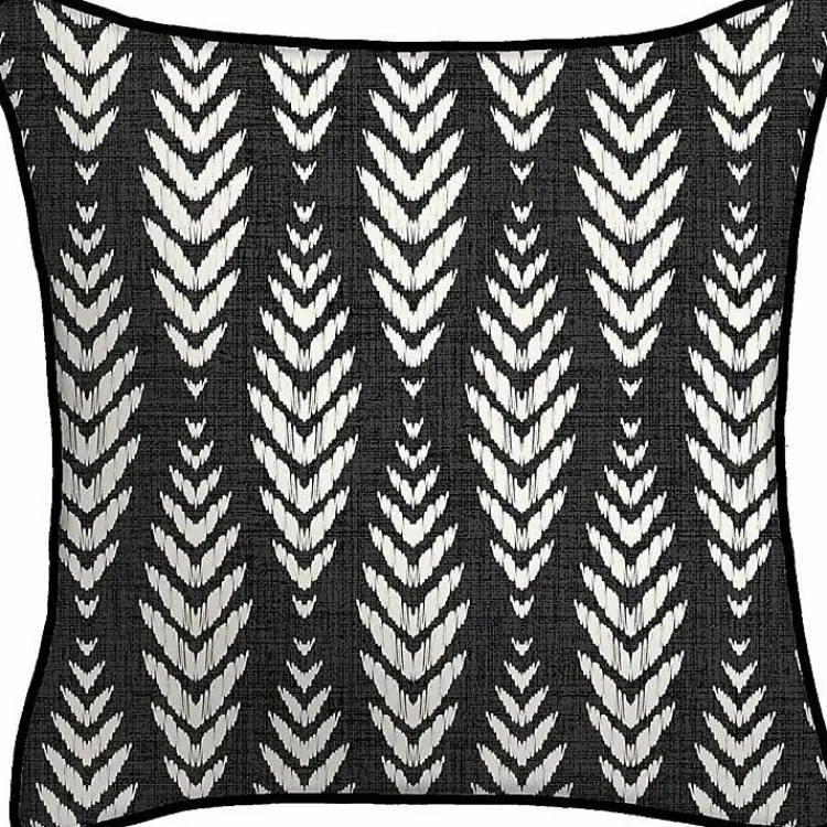 Kirklands Home Outdoor Cushions & Pillows|Black & White Geometric Leaves Outdoor Pillow