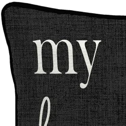 Kirklands Home Outdoor Cushions & Pillows|Black & White My Happy Place Outdoor Pillow
