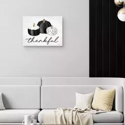 Sale Black & White Pumpkins Thankful Canvas Art Print Fall