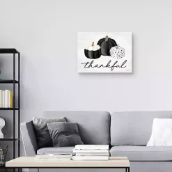 Sale Black & White Pumpkins Thankful Canvas Art Print Fall