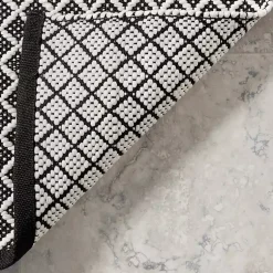 Kirklands Home Area Rugs|Black & White Trellis Indoor/Outdoor Rug, 5x8