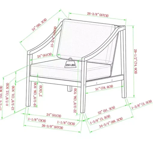 Kirklands Home Outdoor Seating|Black Acacia Wood Outdoor Club Chair