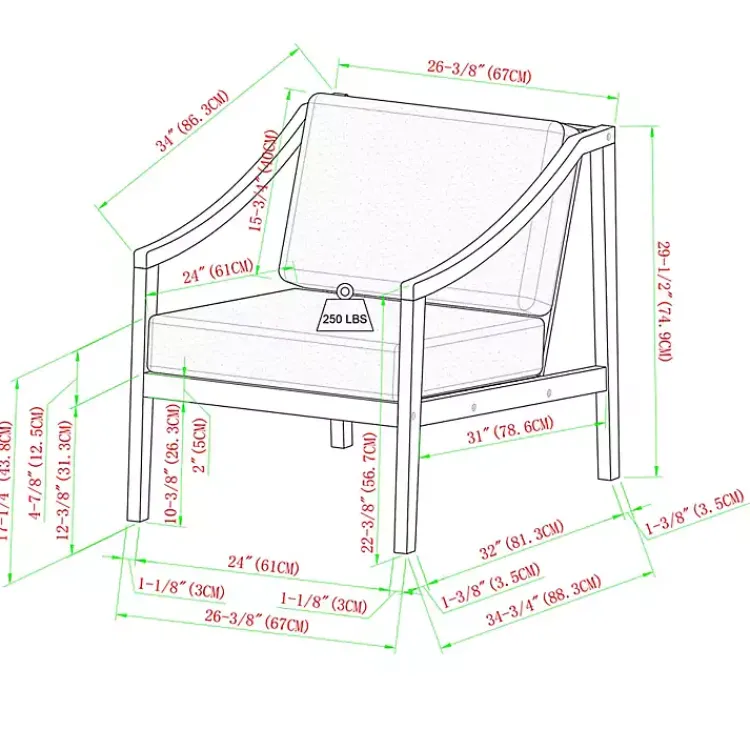 Kirklands Home Outdoor Seating|Black Acacia Wood Outdoor Club Chair