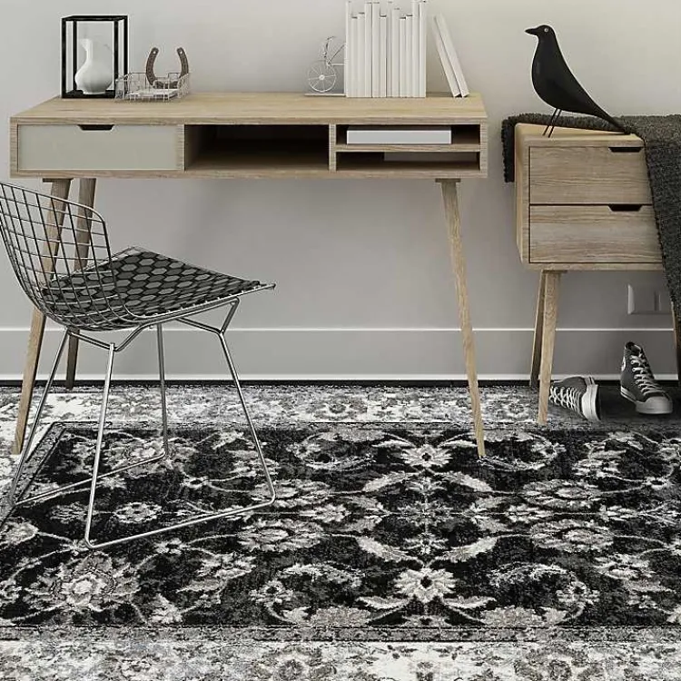 Kirklands Home Area Rugs|Black Alex Area Rug, 5x7