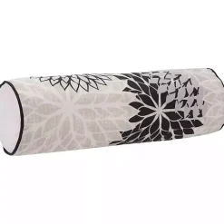 Kirklands Home Outdoor Cushions & Pillows|and Beige Floral Outdoor Bolster Pillow Black