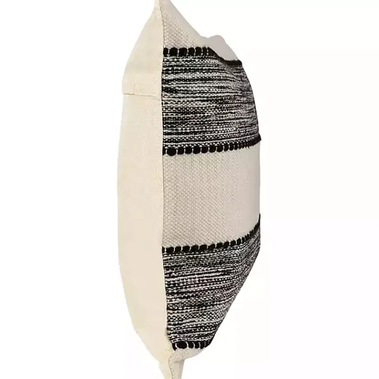 Kirklands Home Outdoor Cushions & Pillows|Black and Cream Textured Indoor/Outdoor Pillow