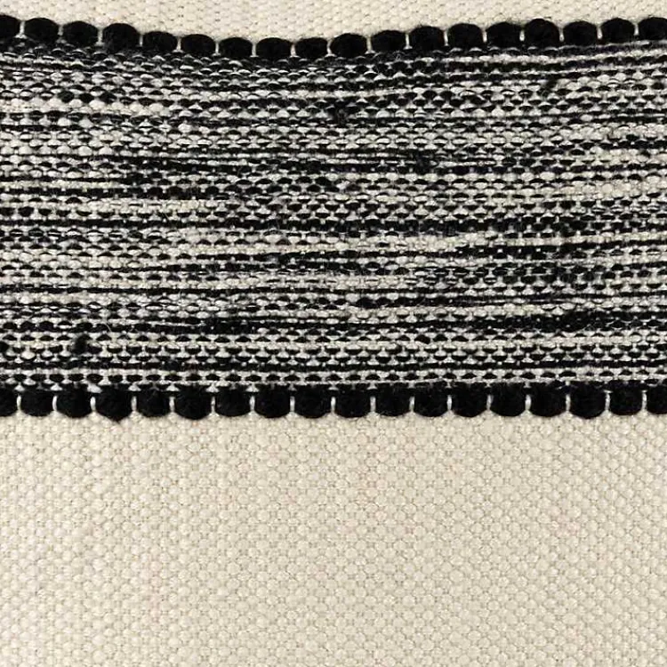 Kirklands Home Outdoor Cushions & Pillows|Black and Cream Textured Indoor/Outdoor Pillow