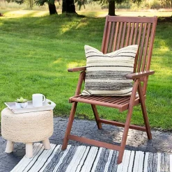 Kirklands Home Outdoor Cushions & Pillows|Black and Cream Twisted Indoor/Outdoor Pillow