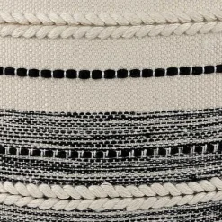 Kirklands Home Outdoor Cushions & Pillows|Black and Cream Twisted Indoor/Outdoor Pillow