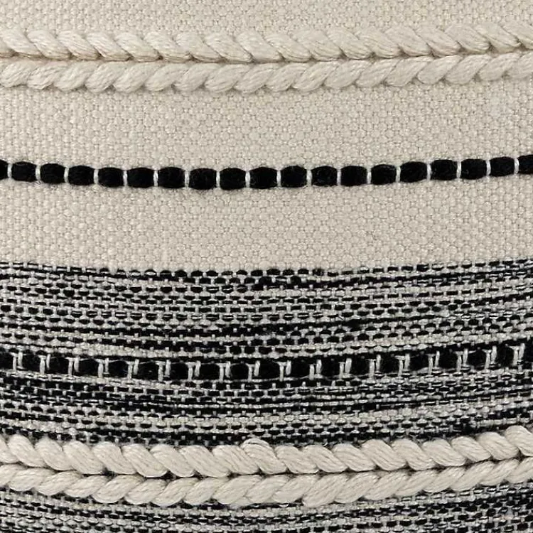 Kirklands Home Outdoor Cushions & Pillows|Black and Cream Twisted Indoor/Outdoor Pillow