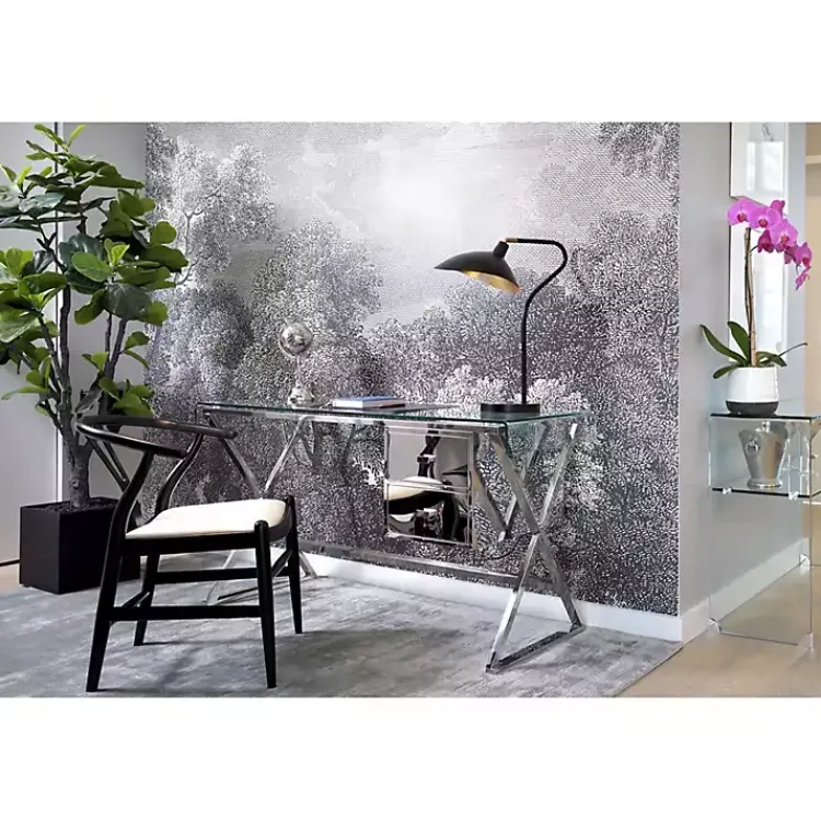 Kirklands Home Table Lamps|Black and Gold Curved Neck Giselle Task Lamp