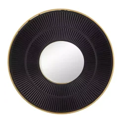 Kirklands Home Decorative Mirrors|and Gold Double Ribbed Wall Mirror Black