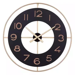 Kirklands Home Clocks|Black and Gold Open Frame Axis Clock