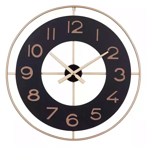 Kirklands Home Clocks|Black and Gold Open Frame Axis Clock