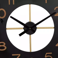 Kirklands Home Clocks|Black and Gold Open Frame Axis Clock