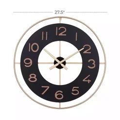 Kirklands Home Clocks|Black and Gold Open Frame Axis Clock