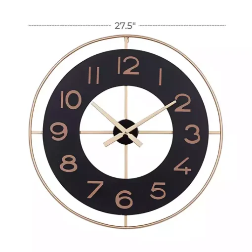 Kirklands Home Clocks|Black and Gold Open Frame Axis Clock