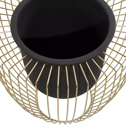 Kirklands Home Planters|Black and Gold Open Frame Planters, Set of 2