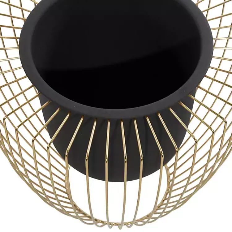 Kirklands Home Planters|Black and Gold Open Frame Planters, Set of 2