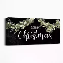 Online Black and Green Merry Christmas Canvas Art Print Christmas Art & Wall Decor
