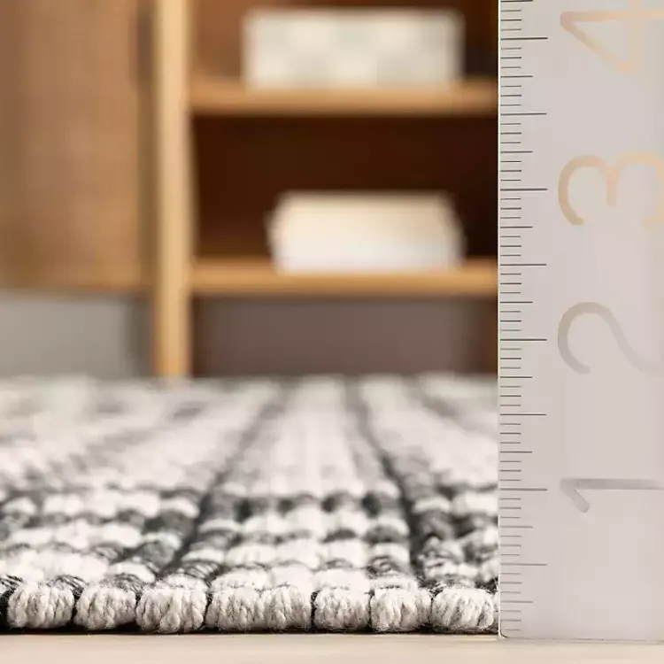 Kirklands Home Area Rugs|Black and Ivory Dainty Diamond Area Rug, 4x6