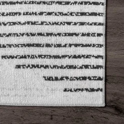 Kirklands Home Area Rugs|Black and Ivory Diamond Washable Area Rug, 3x5