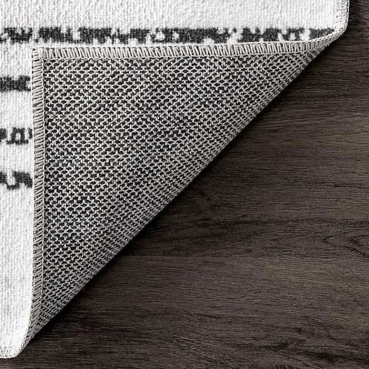 Kirklands Home Area Rugs|Black and Ivory Diamond Washable Area Rug, 5x8