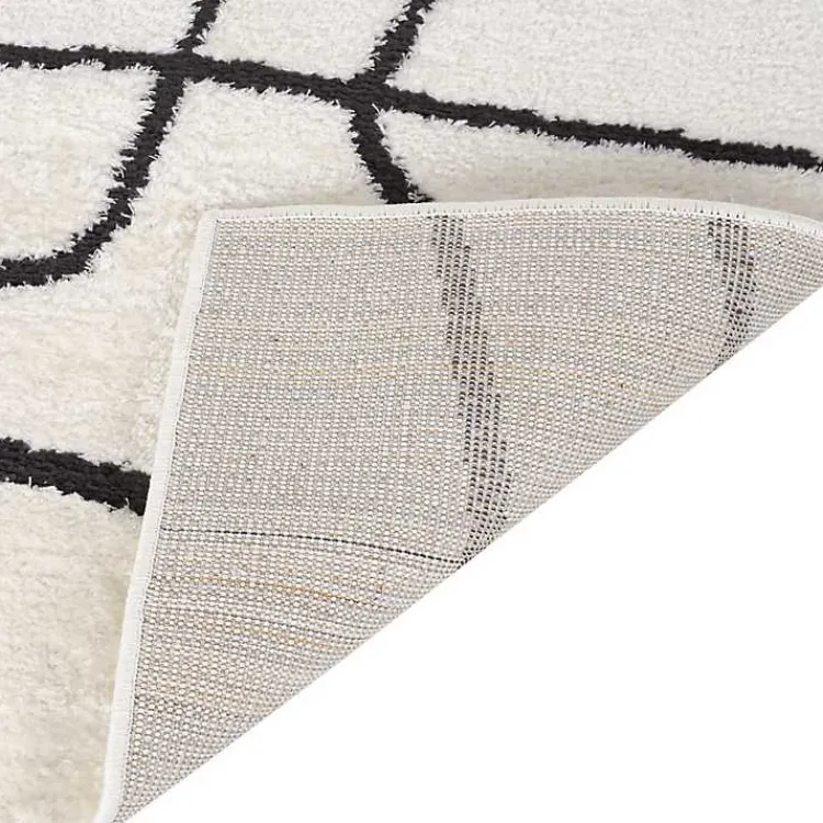 Kirklands Home Area Rugs|Black and Ivory Monotone Geo Area Rug, 5x7