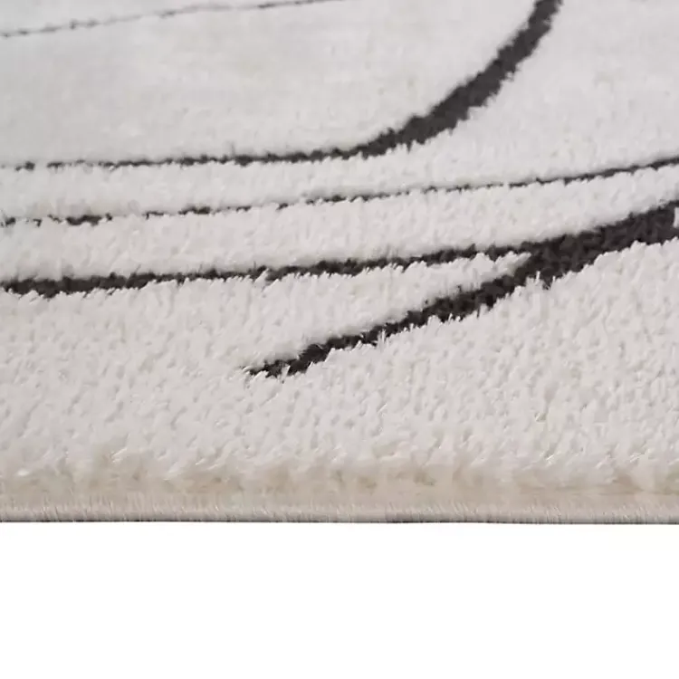 Kirklands Home Area Rugs|Black and Ivory Monotone Geo Area Rug, 5x7