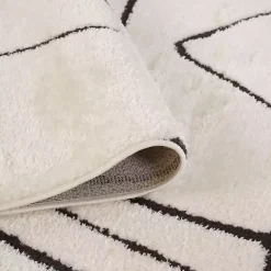 Kirklands Home Area Rugs|Black and Ivory Monotone Geo Area Rug, 5x7